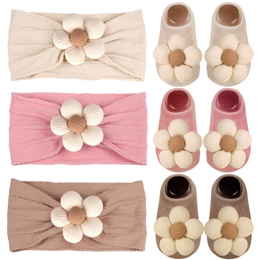 MIUXUESO beige flower headbands for adorable photoshoots