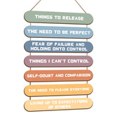 MJSXY positive affirmations wall art with seven wooden plaques for daily motivation