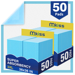 MKISS bed pads disposable 36x36 pack 50 for durable mattress protection.