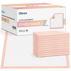 MKISS heavy-duty bed pad front view shows tear-resistant protection for overnight use.