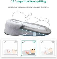 Designed for bottle feeding, MKXPWMKS wedge pillow with gentle incline.