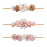 Mligril headband with flower bows for gentle newborn comfort