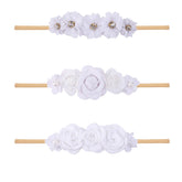mligril baby headband with flower bows, soft nylon, ideal for everyday wear.