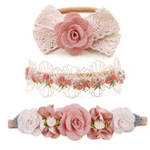 mligril baby girl nylon headbands with flowers for comfortable daily wear.