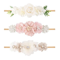 mligril baby headband with flower bows, a 3-piece set for stylish outfits