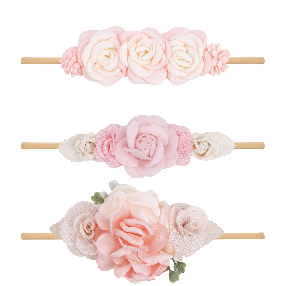 mligril baby headbands with floral bows add charming style for photo moments