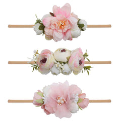 mligril floral headbands 3pc pack displayed with coordinated outfits for momories and photoshoots