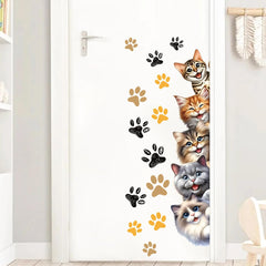 MLM cat wall decor colorful paw prints brighten nurseries with fade resistant color