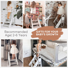 Mloong step stool in 2-step mode provides quick, compact height