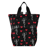 MNSRUU diaper bag with romantic skull design, organized interior for baby essentials on the go