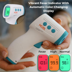 MOBI easy-to-use thermometer interface for fast readings.