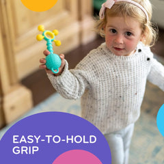 Mobi Gumlii teether with easy-grip handle for tiny hands.