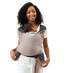 Moby Baby Wrap closeup shows soft fabric for cozy bonding.