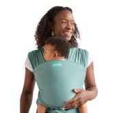 Moby Element Hydro wrap close-up, highlighting ultra-soft fabric for secure newborn cuddling.