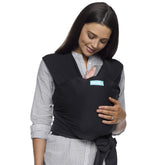 Moby Wrap Classic worn front-facing the baby for close bonding and comfort.