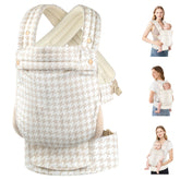 MOCKPOSE baby carrier front view with ergonomic support for growing infants.