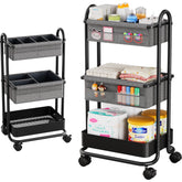 Modanais baby diaper caddy on wheels with 3 tiers for easy access.