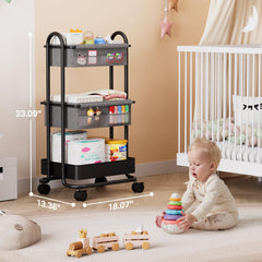 Modanais nursery storage cart features a sturdy metal frame for lasting durability.