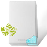 Modera organic cotton crib mattress cover with waterproof, easy-clean design.