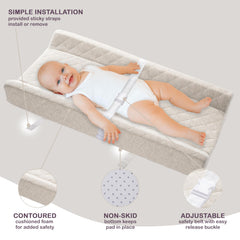 Modera removable organic cotton cover is machine washable for easy care