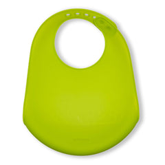 Modern-Twist silicone bucket bib pocket in bright color for quick cleanup.