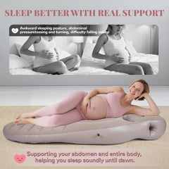 MOELUM inflatable pregnancy pillow with head hole supports neck alignment during rest