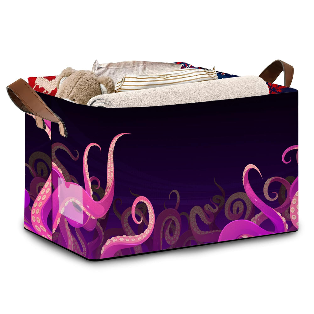 Mogifedc Ocean Life Storage Basket large top view, ideal for organization.