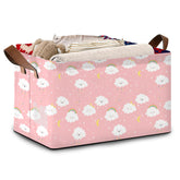 Mogifedc Pink Cloud Basket in full size ready to organize toys and books.