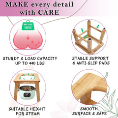 MOGUOBIN Wood Yoni Steaming Seat natural-cypress wood with smooth finish