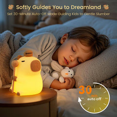 MOKYDUO Capybara Night Light 30-minute timer for peaceful sleep
