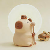 MOKYDUO Capybara Night Light shows color options for soothing bedtime ambience