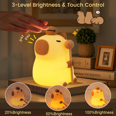 MOKYDUO Capybara Night Light tap control for quick color changes