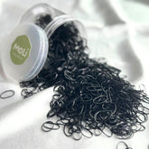 MoLi Baby Collection tiny black elastic bands closeup for delicate toddler hair