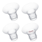 Momcozy 15mm flange insert demonstrates compatibility with 24mm flanges for versatile pumping