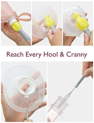 Momcozy 360-degree cleaning reach scrubs hard-to-reach areas.