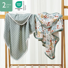 Momcozy absorbent fast-drying towel keeps baby cozy after bath time.
