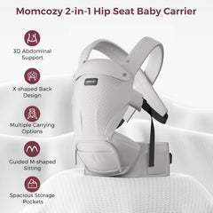 Momcozy 2-in-1 forward-facing focus—promotes curious exploration while keeping baby near you.