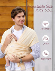 Momcozy AirMesh beige ergonomic design illustrating balanced weight distribution