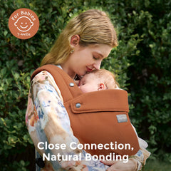 Momcozy baby carrier cotton-linen material detail enhances breathability for warm days