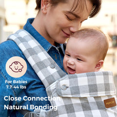 Momcozy growth-adjustable carrier fits 7.7 to 44 pounds for lasting use.
