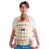 Momcozy baby carrier with natural cotton linen for breathable comfort
