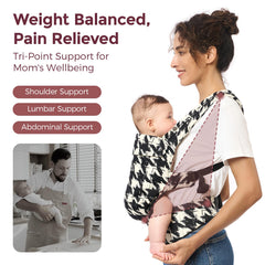Momcozy Baby Carrier three size positions adapt to growth.