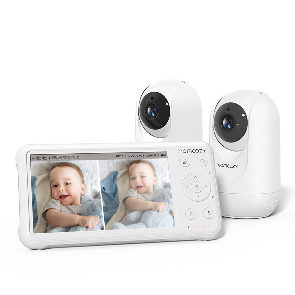 Momcozy 2-camera monitor with split screen on a 5-inch display for two views