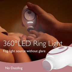 Momcozy nail file electric LED light enables precise trimming during evening or night routines