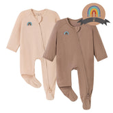 Momcozy baby pajamas with temps label show surface warmth for better layering.