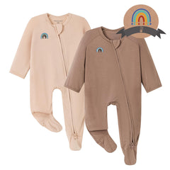 Momcozy baby pajamas with temps label show surface warmth for better layering.