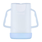 Momcozy No Squeeze pouch holder in blue keeps pouches mess-free during meals