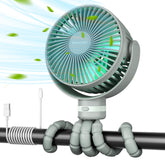 Momcozy stroller fan with 360° rotation delivers customizable airflow on the go.