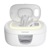 Momcozy Baby Wipe Warmer with spring design heats quickly for comfortable changes.