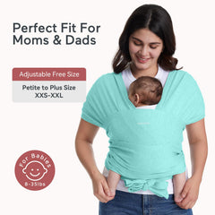 Momcozy wrap Lake Blue fabric is breathable and soft for skin-friendly comfort.